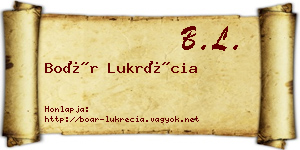 Boár Lukrécia névjegykártya